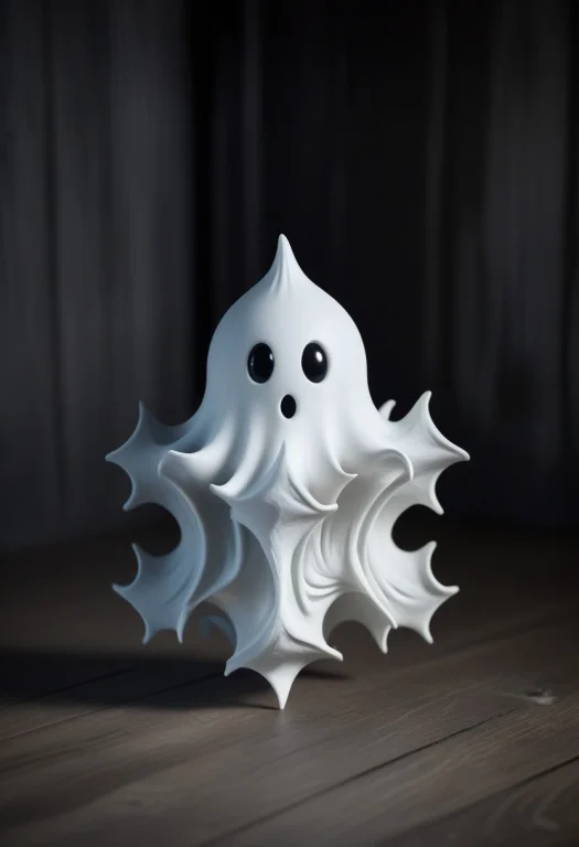 8k, Raw Digital Photo, A Chibi Ghost Completely Transformed...