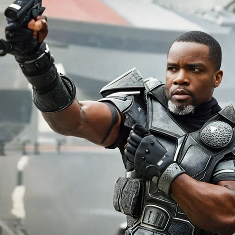 Black Man Wearing Scifi Armor Holding A War Hammer, Aslansci...