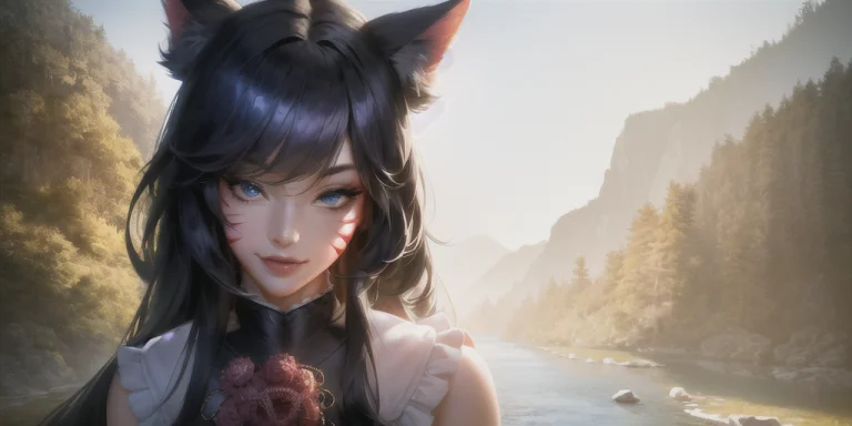 Loraahrileagueoflegendsahri45suggested0.9 Ahri1.3, 1girl, Hy...
