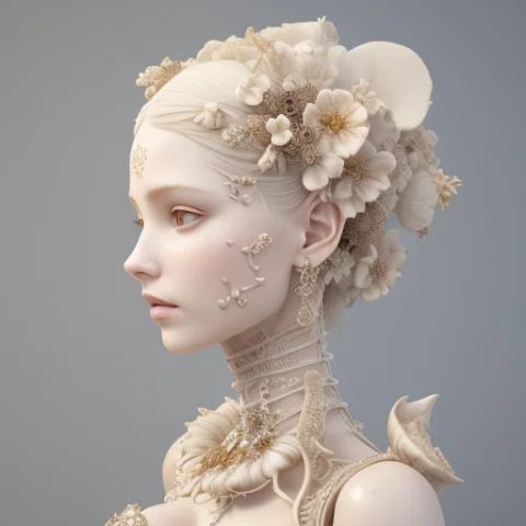 Black And White 3 D Render, Hyper Detailed, Fascinating Biom... — Stable Diffusion AI Prompt: black and white 3 d render, hyper detailed, fascinating biomechanical female cyb...