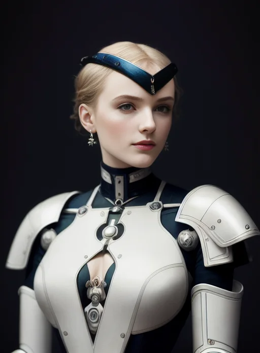 Nousr Robot, Organic Cyborg, White Plastic, Diffuse Lighting...