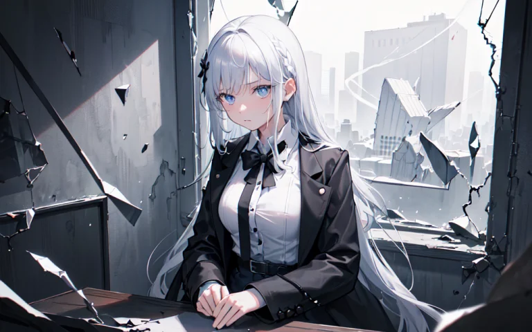 Best Quality, Masterpiece,1girl, Solo, Dress Shirt, Expressi...