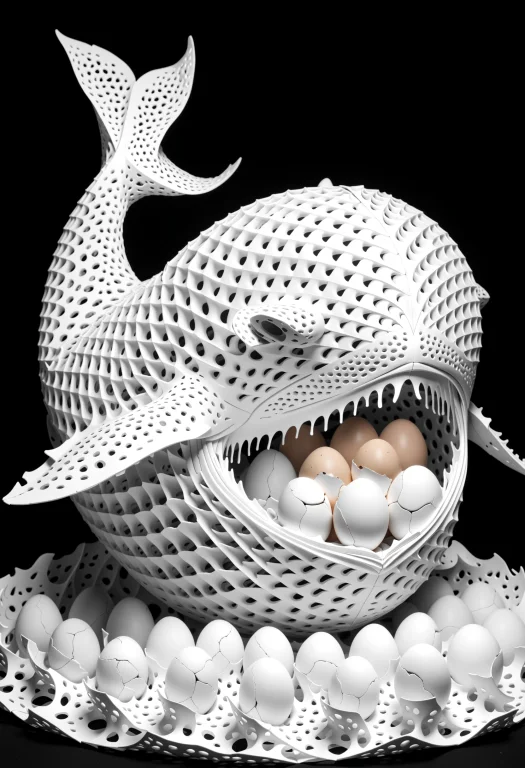Loragyroidshapemorph-xl1,a Colossal Whale Hatching From A Ti...