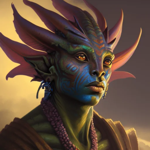 Close-up Portrait Of A Aztec Brown Merfolkperson, Fantasy, M...
