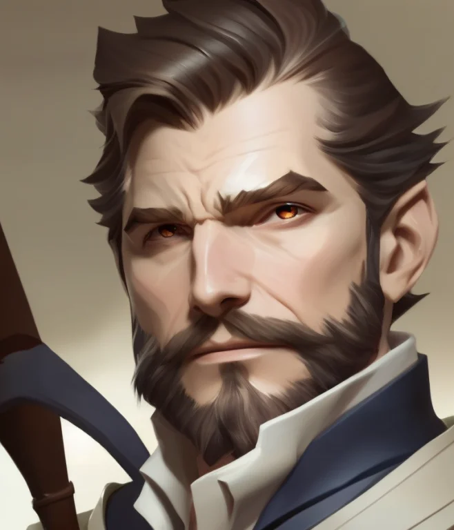 Anime, Digital Painting, White Knight, Hero, Handsome Man Wi...