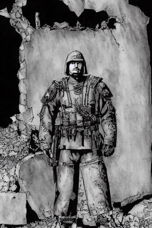 Therpgchargenesafart Tank, Warrior Manl, In Front Of An Old...