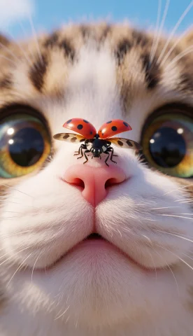 Extreme Macro Photography, 3d Animation Style, Heartwarming... — Stable Diffusion AI Prompt: Extreme macro photography, 3D animation style, heartwarming and cute. An ultra-c...