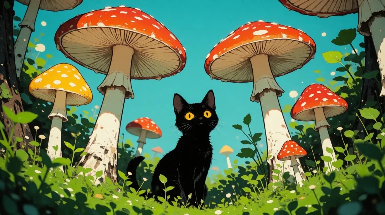 Nature, Zidiusart, Black Cat With Bright Yellow Eyes Sitting...