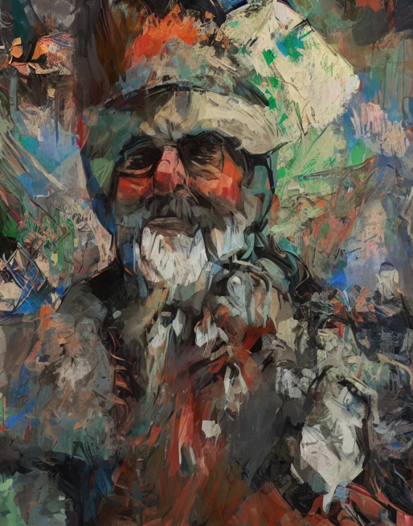 Santaabstract Background0.5, Expressionism, Digital Art, Col...