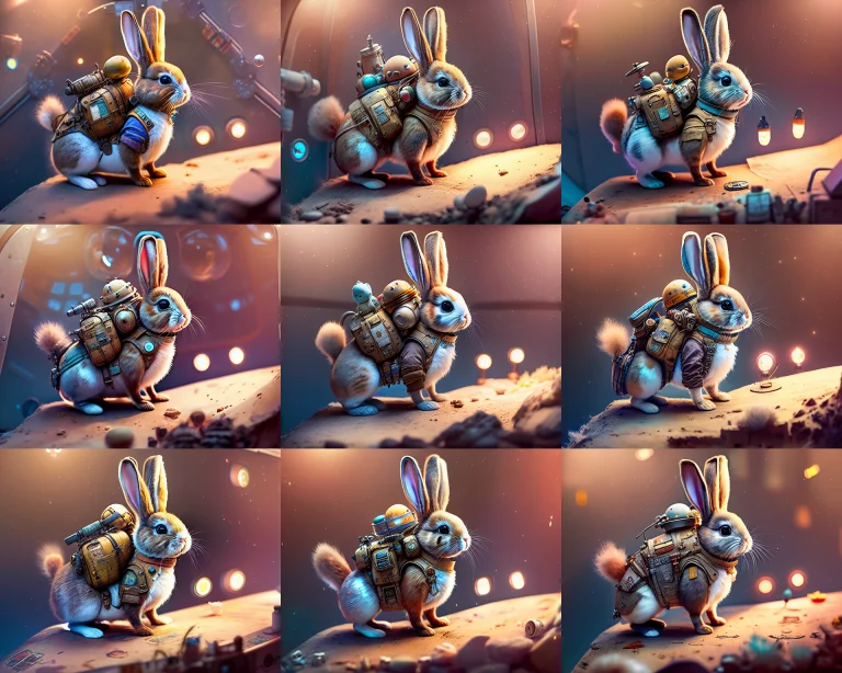 Tiny Cute And Adorable Bunny, Inside Spaceship, Jean - Bapti...