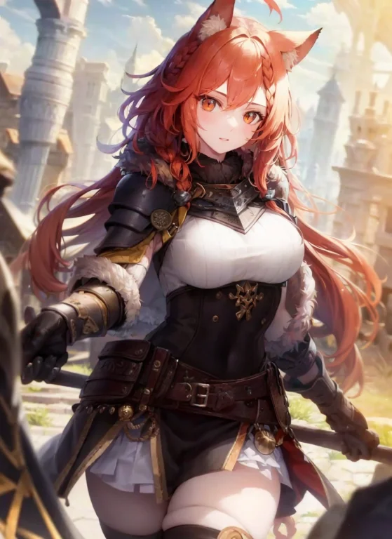 1girl,fur Armor,viking Warrior, Fur,wolf Ears, Extremely Det...