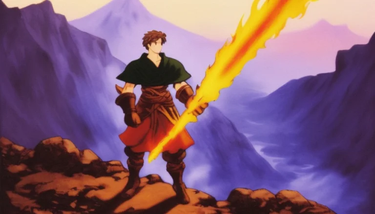 Fft Greek Prometheus Holding A Torch On A Mountain