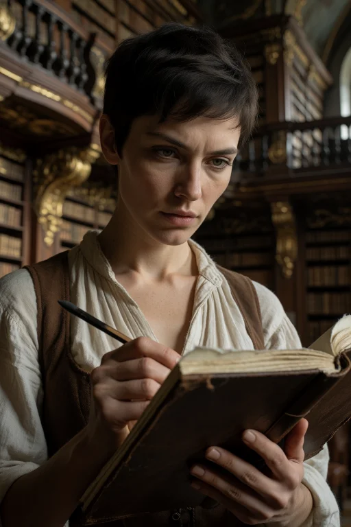 10. A Highly Detailed, Atmospheric Shot Of A Woman With A St...