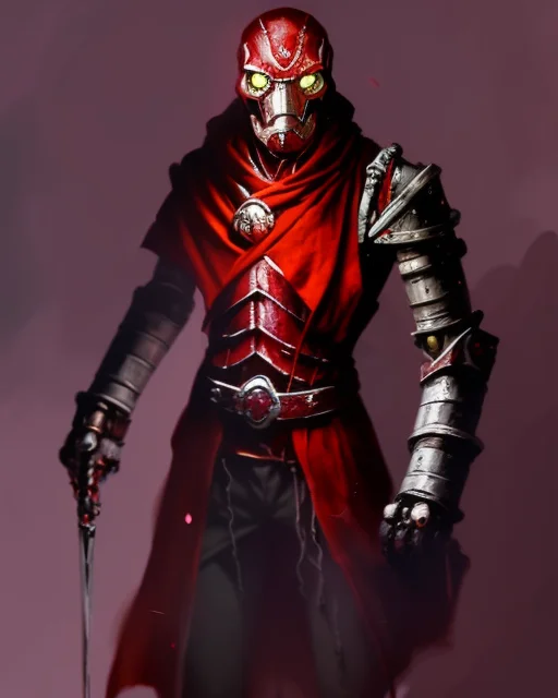 Medium Shot Portrait Of A Ruby Red, Warforgedperson, Sorcere...
