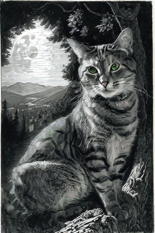 A Nkoctst Cat Looks From A Mountaintop, Mountains, Gorgeous...