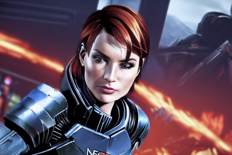 A Woman Running Through Fiery Alien World, Epic Space Battle...