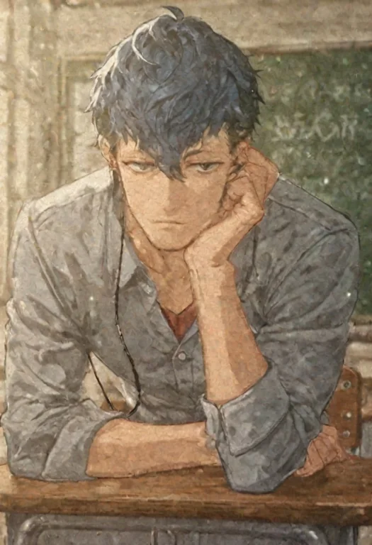Solo,1boy, Fepython,two-tone Hair,blue Hair,dark Blue Hair,g...