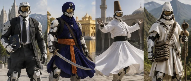 The Same Battle Suit Dressed Up In Clerical Religious Garmen...