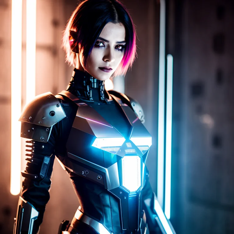 1girl, Cyberpunk Augmentation, Cyberware, Cyborg, Carbon Fib...