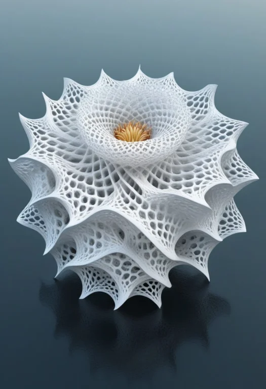 8k, Raw Digital Photo, A Lotus Flower Sculpture Made Of Gyro...