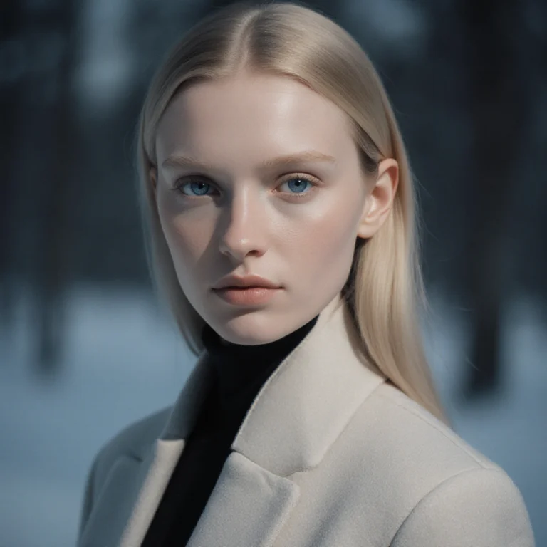 Highly Realistic Portrait Of A Nordic Woman With Blonde Hair...