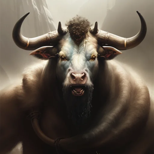 Close-up Portrait Of An Mesopotamia, Simmental, Albino Minot...