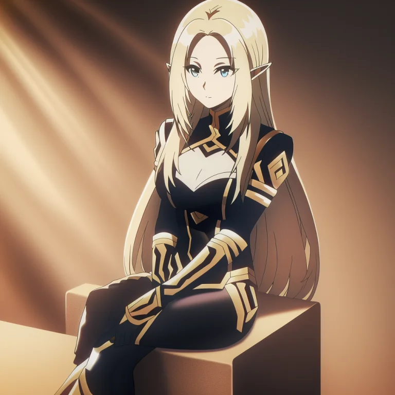 Alpha, Shadowgarden Uniform, Light Effect, Sitting On A Chai...