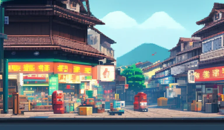 16bitscene,detailed Kowloon Walled City, Masterpiece1.0, Bes...