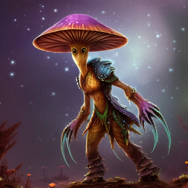 Myconid Person Alien, 8k, 4k, Highres1.1, Best Quality, Mast...