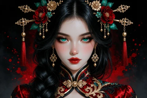 Airbrushed Painterly Portrait View Of A Stunning Boujee Woma... — Stable Diffusion AI Prompt: airbrushed painterly portrait View of a stunning boujee woman with long black ha...