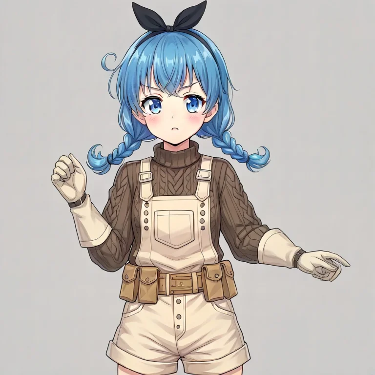 Lilygreyratmt,blue Hair, Medium Hair, Blue Eyes, Black Ribbo...