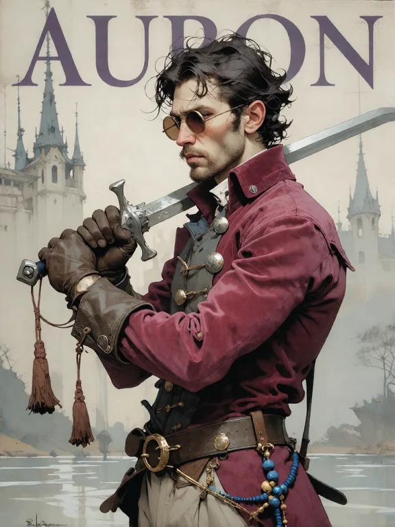 Bradhamel Art Style. A Rugged, Middle-aged Man With Dark, To...