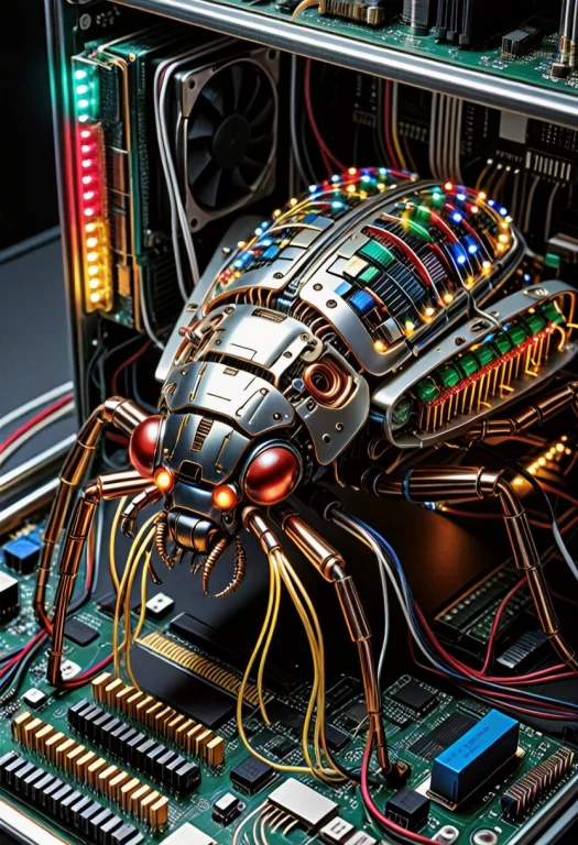 A High-tech Studio Macro Photograph Of Multiples Cybernetic...