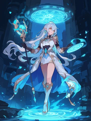 Masterpiece, Best Quality, Score9, 1girl, Solo, Elf, Pointed... — Stable Diffusion AI Prompt: masterpiece, best quality, score_9, 1girl, solo, elf, pointed ears, long silver...
