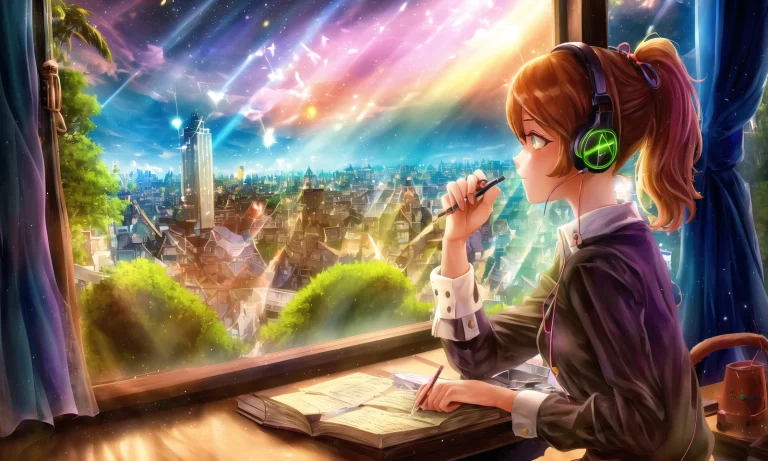 Lofi, 1girl, Focus Eyes, Perfect Face, Short Ponytail, From...