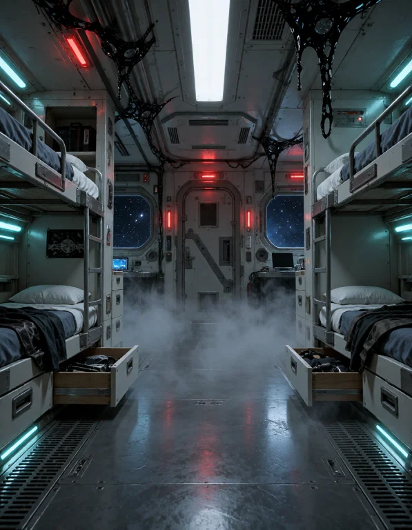 3d3n Sh1p, Photorealistic, Frontal View Of The Same Crew Qua...