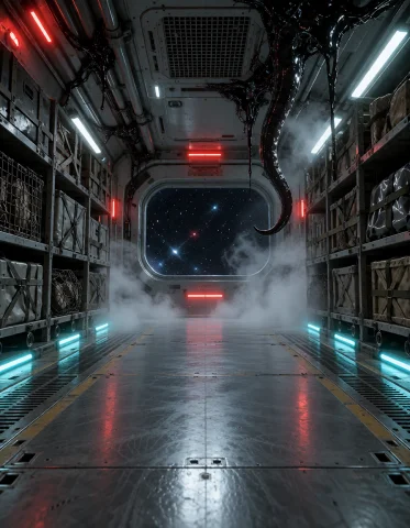 3d3n Sh1p, Photorealistic, Frontal View Of The Same Cargo Ho... — Stable Diffusion AI Prompt: 3d3n sh1p, photorealistic, frontal view of the same cargo hold inside a realisti...