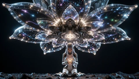 A 3d Rendering, Sci-fi Style, Image Taken From The Front, De... — Stable Diffusion AI Prompt: A 3d rendering, sci-fi style, image taken from the front, depicting a woman recl...