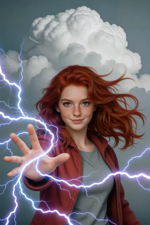 L33na Fills Most Of The Portrait Frame As Magical Lightning...