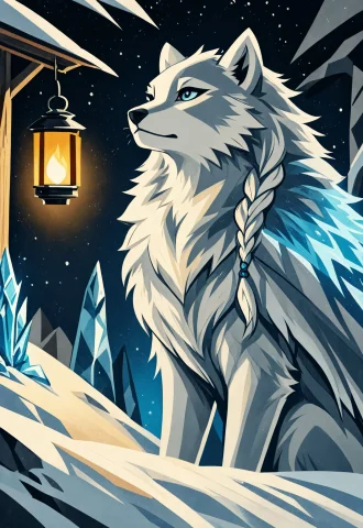 A Snowy Tundra With Swirling Auroras Above And Crystals Spro... — Stable Diffusion AI Prompt: A snowy tundra with swirling auroras above and crystals sprouting from the groun...