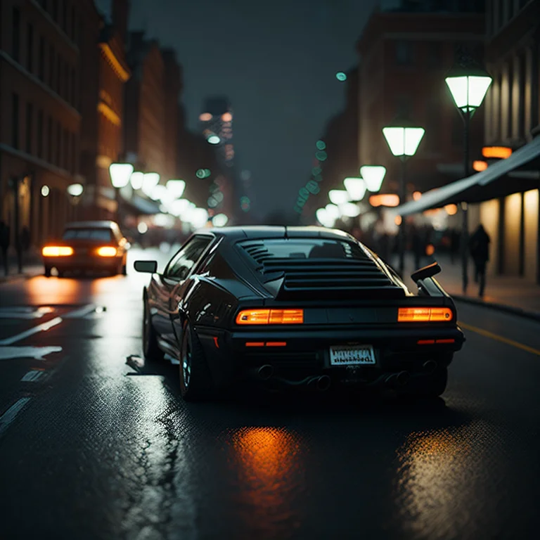 Car, Night, City
