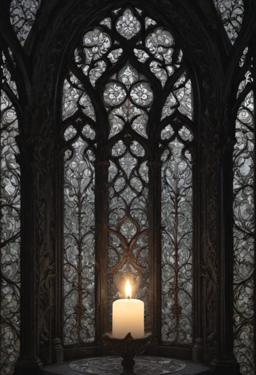 Dark Atmospheric , Misty Forest , Gothic Revival , Stained G...