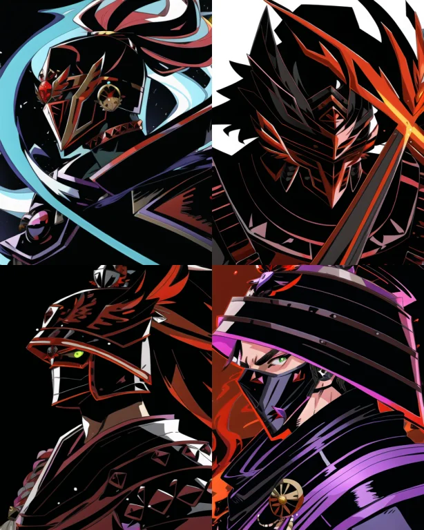 Samurai, Hades-8500, Cartoon, Portrait, Looking At Viewer, A...