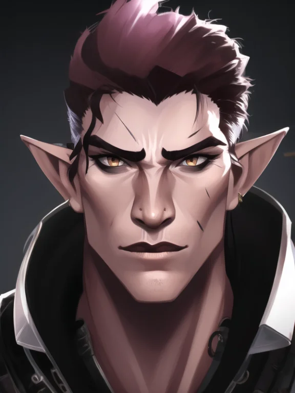 Man, Dilf, Scar, Pointy Ears, Portrait, High Quailty, Dynami...