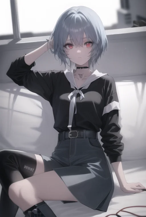 1girl, 20 Year Old, Ayanami Rei, Blue Hair, Shorthair, Power...