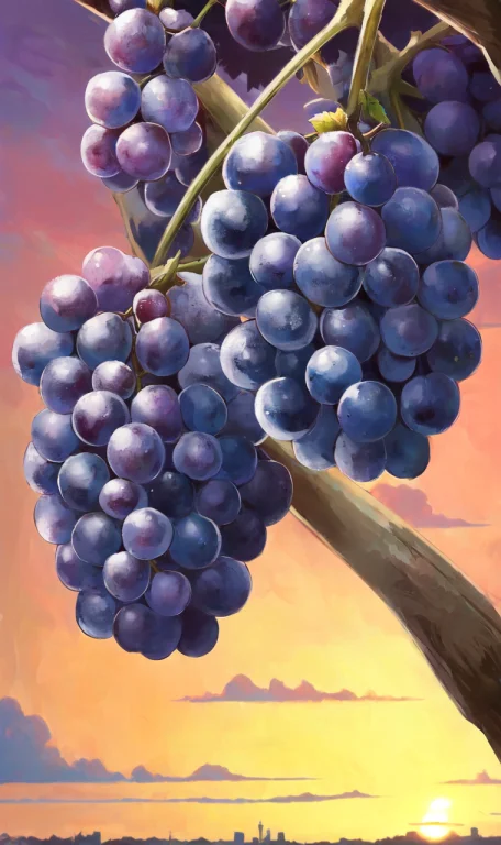 By Kurige, Close Up One Big Bunches Of Grapes Are Hanging Fr...