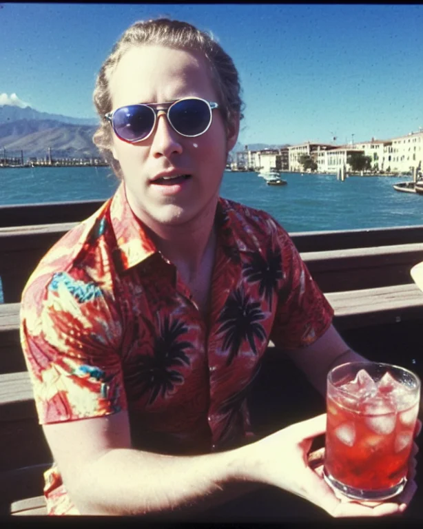 A Vintage 1970s Photo Of Sks Man, With A Perm, Wearing Sungl...