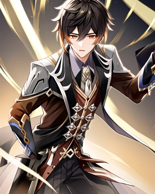 Adult Male, Zhongli Genshin Impact, In Teacher Outfit, Stand...