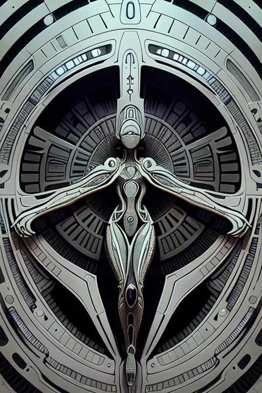 A Futuristic Space Pilgrim Praying, Full Body, Religious Sce...