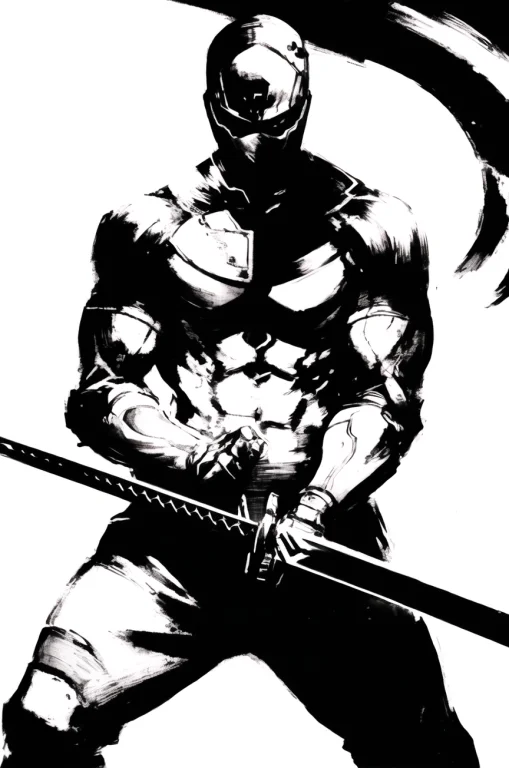 Shinkawa Youji, Cyborg Ninja, 1boy, Cyborg, Greyscale, Male...